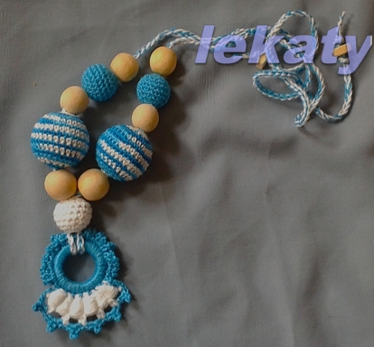 Слингокулон с мотивам ирландского кружева "Бирюза с белым"