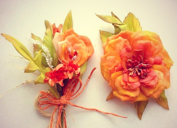 Цветы из шелка..еще парочка работ  и фото невесты