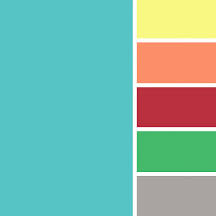 Спальня со стенами цвета циан и цвета компаньоны