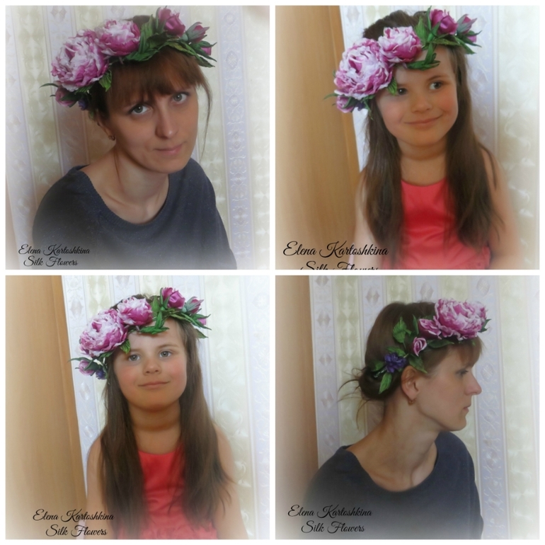 А как в жизни.Венок с шелковыми розами