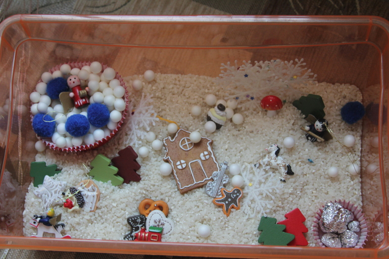 Наши новогодне-зимние сенсорные коробочки