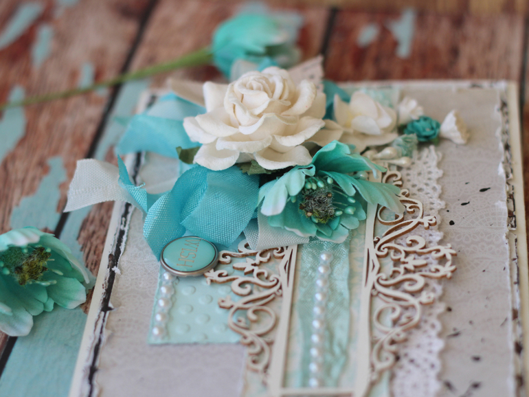 Открытка в бирюзовой палитре