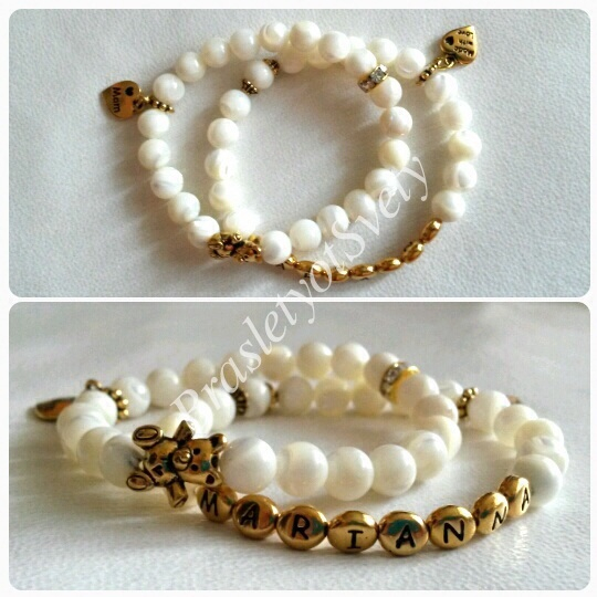 Браслеты с именами из натуральных камней