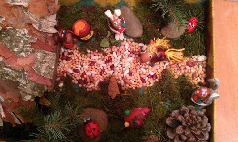 Осенняя поделка из природного материала в садик