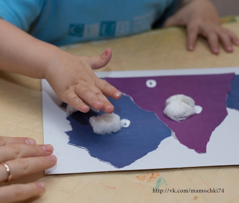 Аппликация "Барашки" (для детей от 1,5 лет)