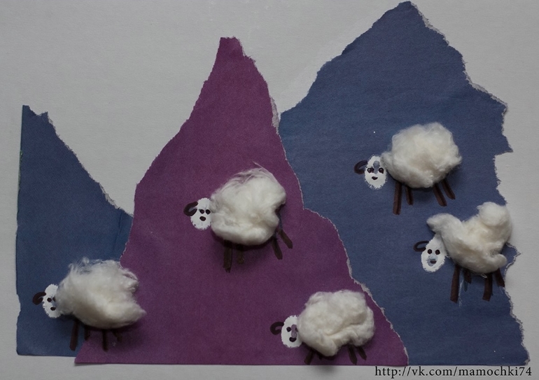 Аппликация "Барашки" (для детей от 1,5 лет)