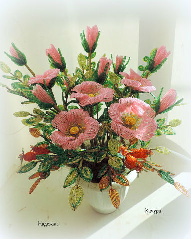 бисерная флористика в интерьере