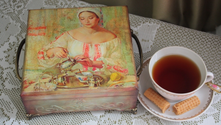 Шкатулка для чайных пакетиков)