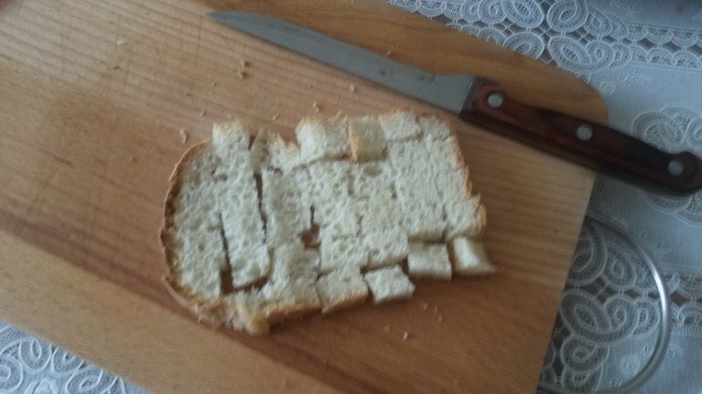 Грибное рагу с крутонами и яйцом пашот