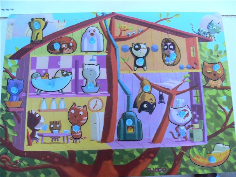 Про пазл-загадку "Кошкин дом" от Djeco:)