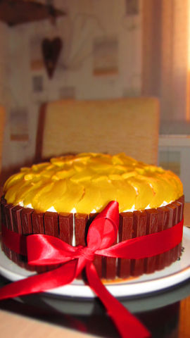 шоколад безе и персики