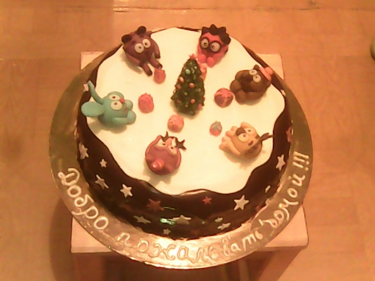 Смешарики на снежной полянке )))