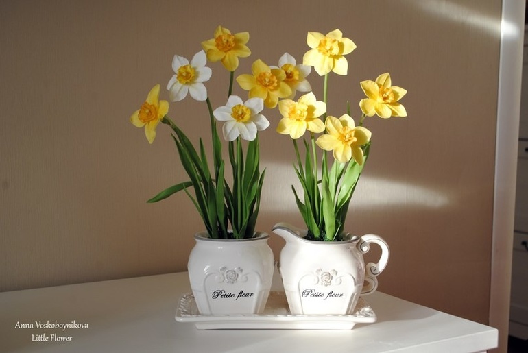 Нарциссы из полимерной глины