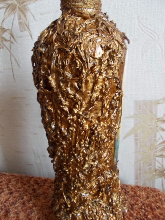 Бутылка в технике "Терра"