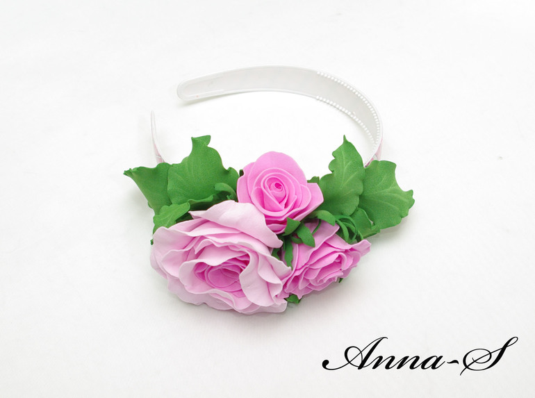 Ободочек с розами из фоамирана !
