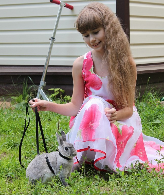 Дочурка и крольчиха Мышка))