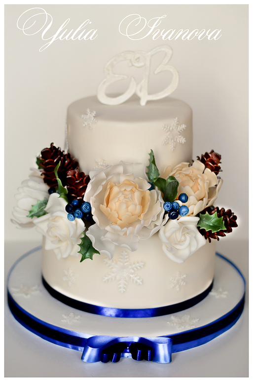 Зимний свадебный торт!