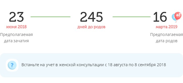 Калькулятор даты родов