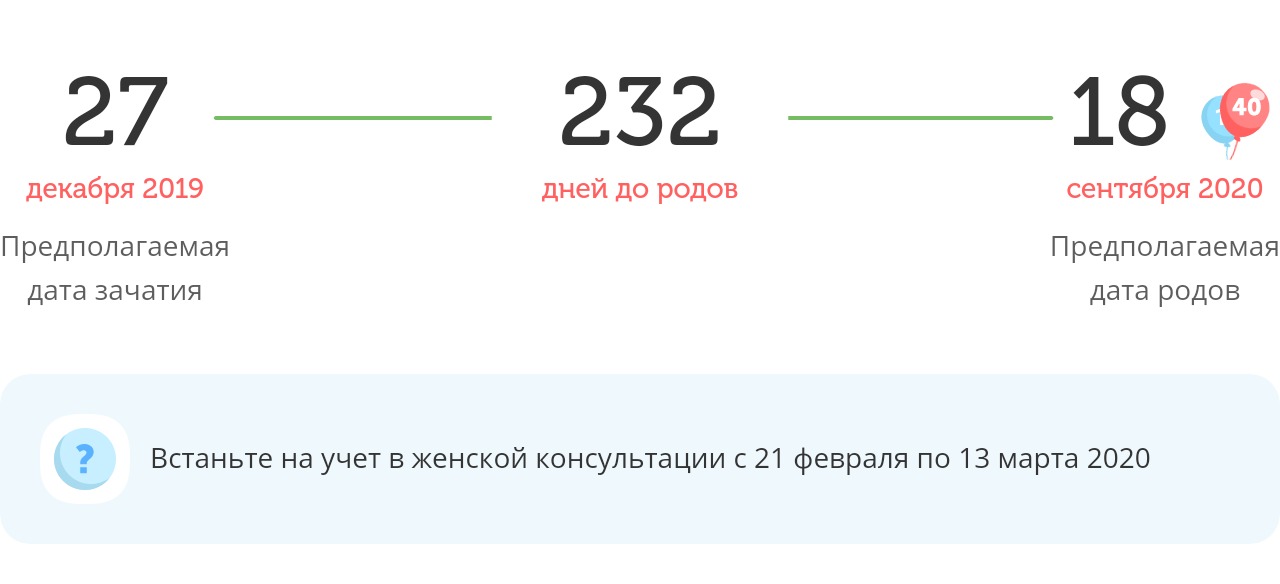 Калькулятор даты родов