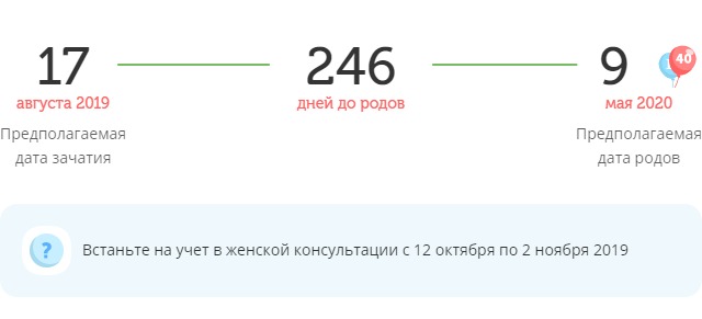 Калькулятор даты родов