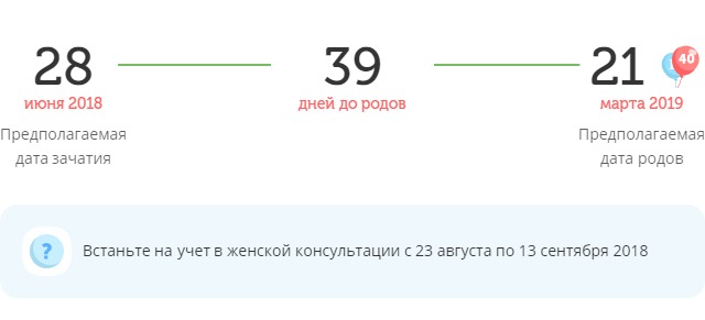 Калькулятор даты родов