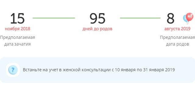 Калькулятор даты родов