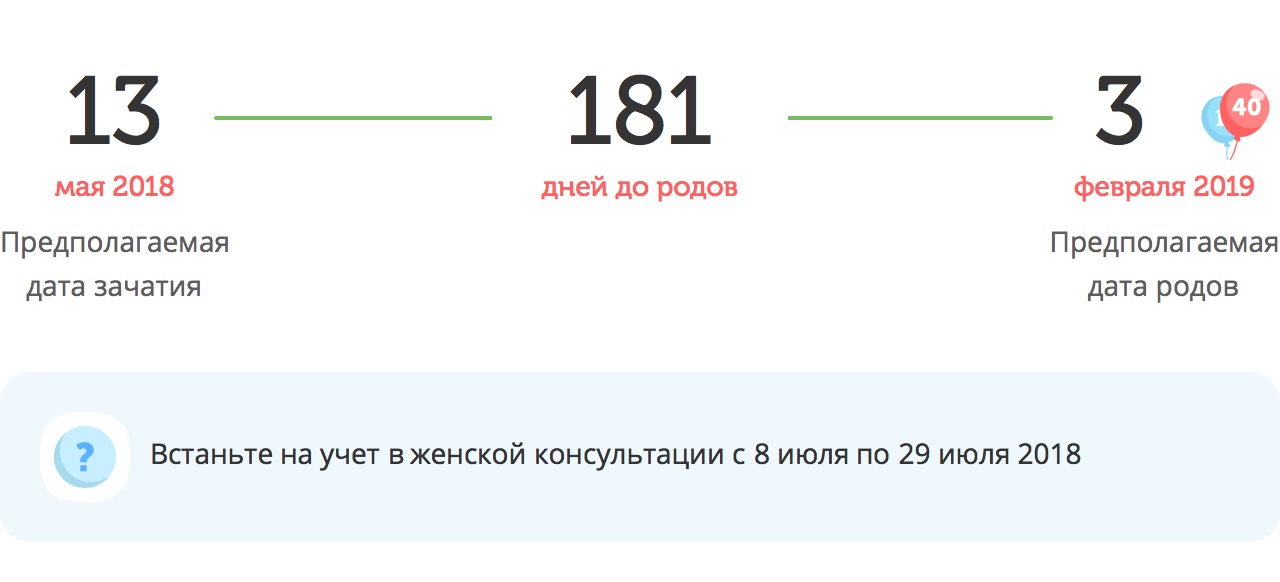 Калькулятор даты родов