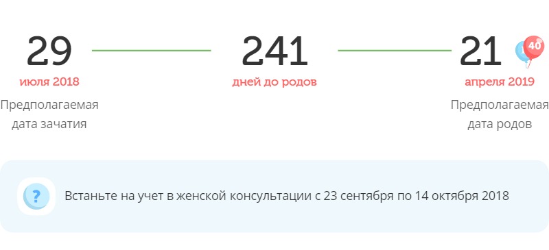 Калькулятор даты родов