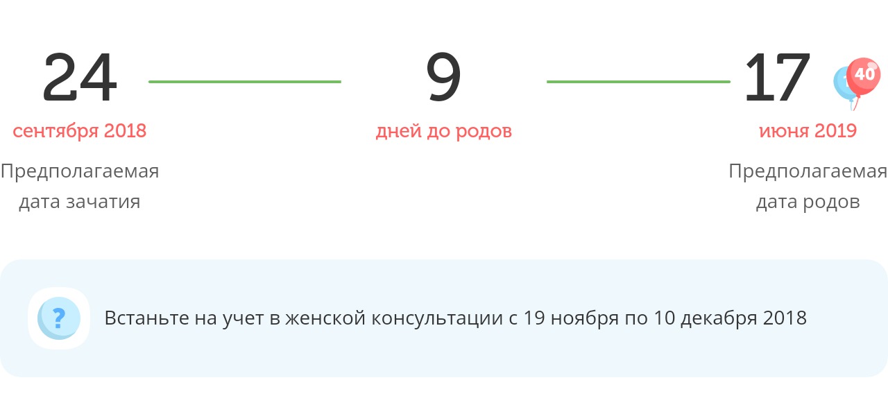 Калькулятор даты родов
