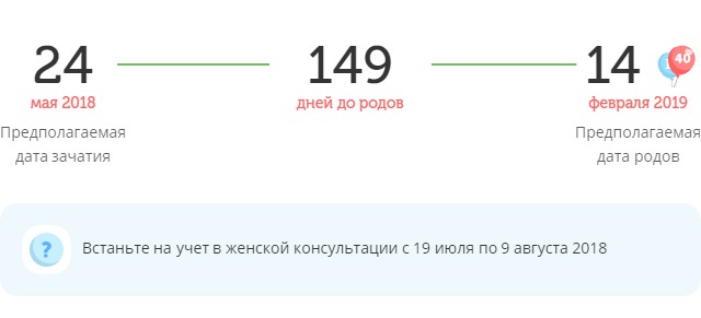 Калькулятор даты родов