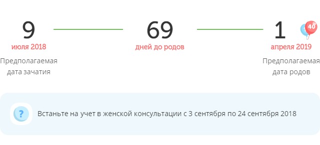 Калькулятор даты родов