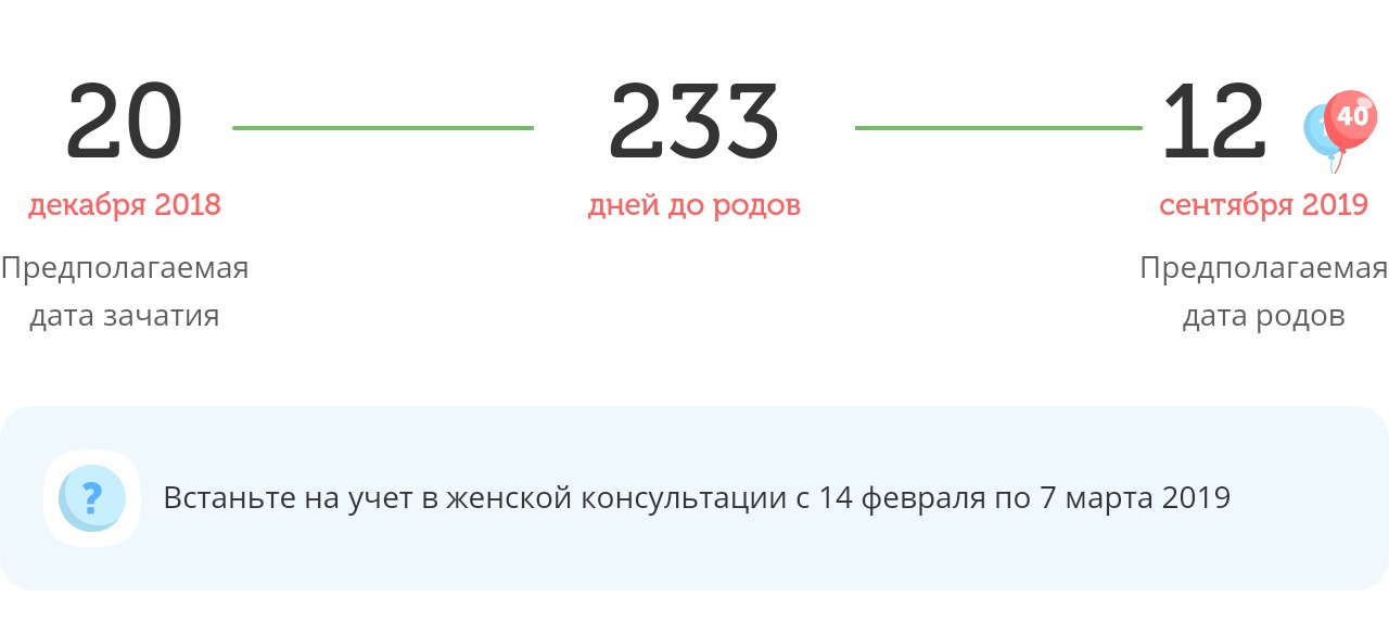Калькулятор даты родов
