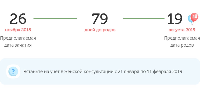 Калькулятор даты родов