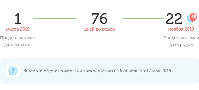 Калькулятор даты родов