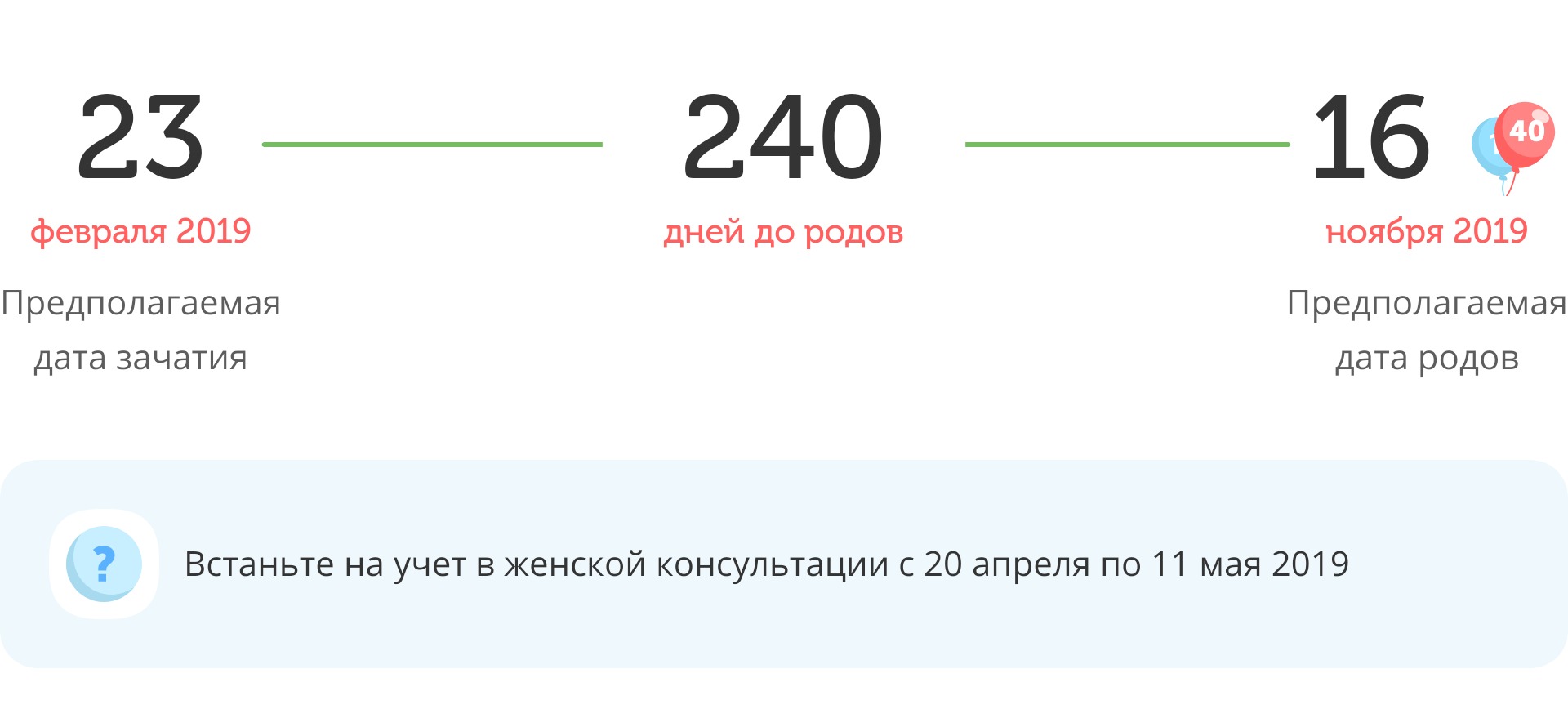 Калькулятор даты родов