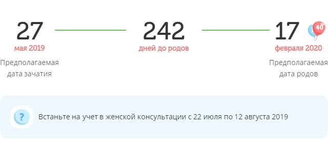 Калькулятор даты родов