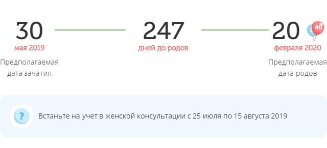 Калькулятор даты родов