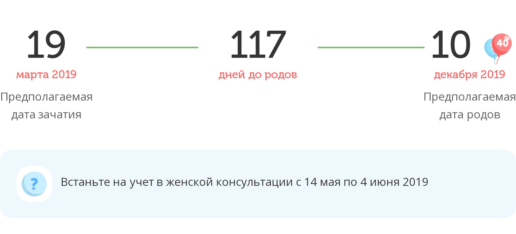 Калькулятор даты родов