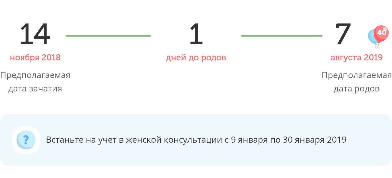 Калькулятор даты родов