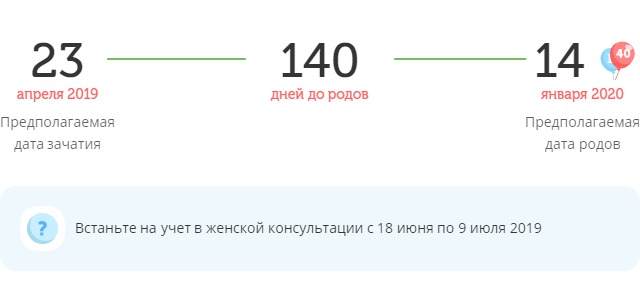 Калькулятор даты родов