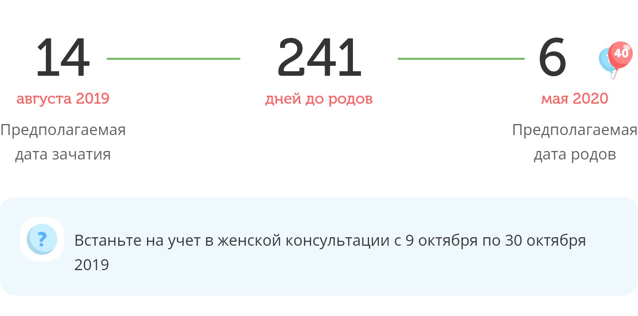 Калькулятор даты родов