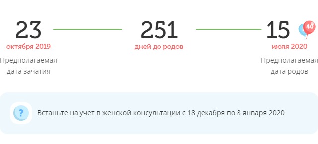 Калькулятор даты родов