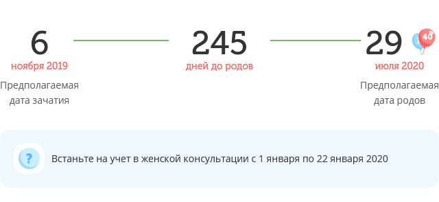 Калькулятор даты родов