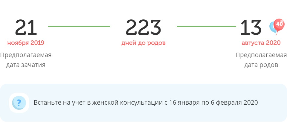 Калькулятор даты родов