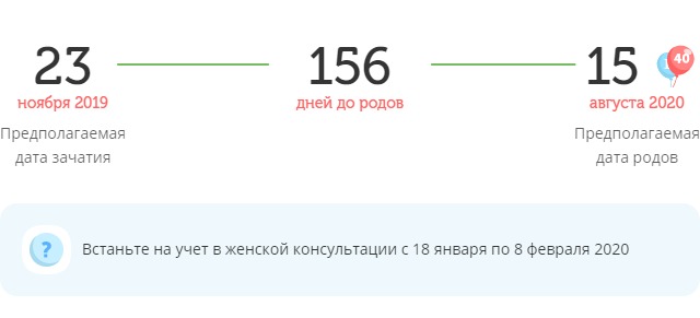 Калькулятор даты родов