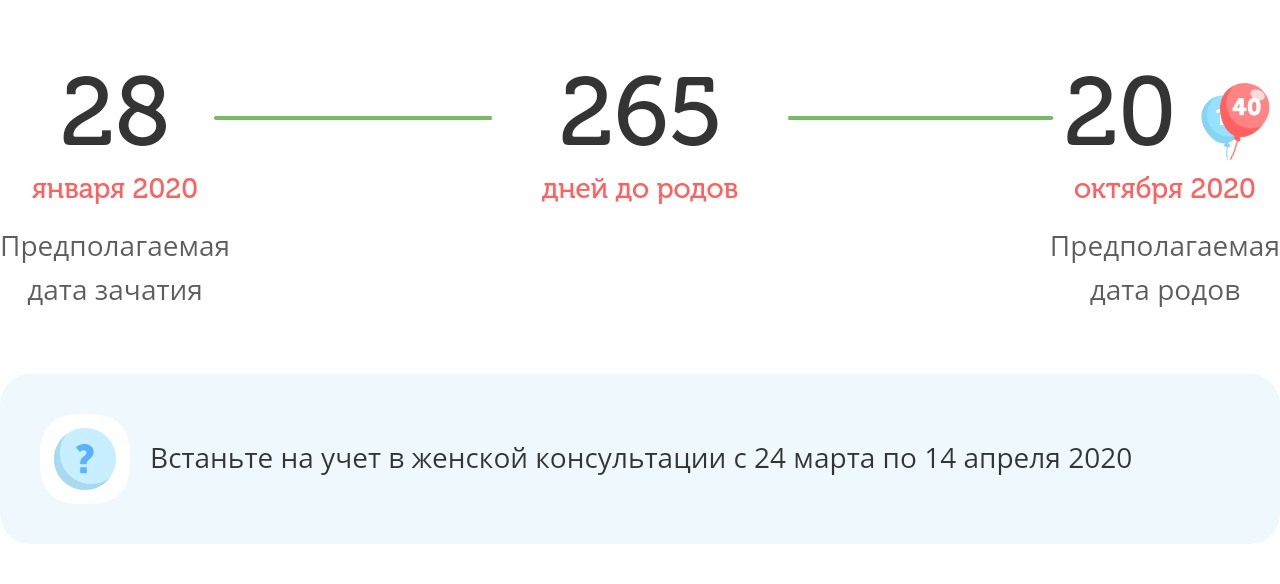 Калькулятор даты родов