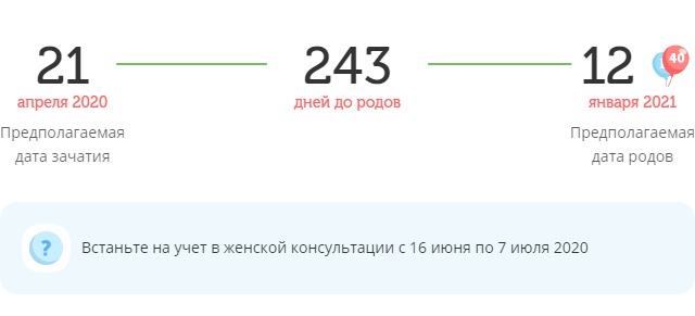 Калькулятор даты родов