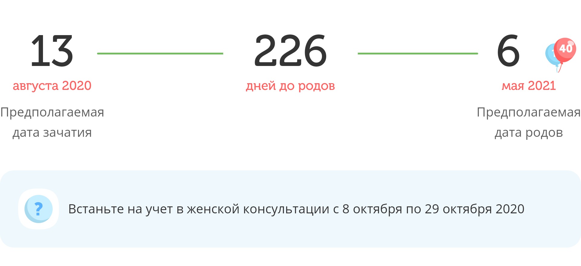 Калькулятор даты родов