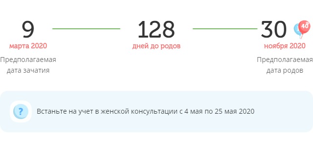 Калькулятор даты родов