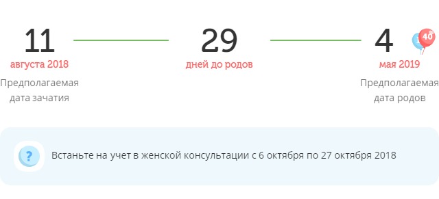 Калькулятор даты родов
